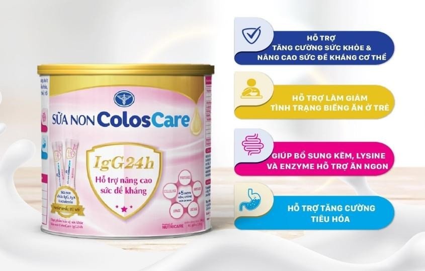 Sữa non Coloscare giúp tăng cường sức đề kháng và miễn dịch cho bé