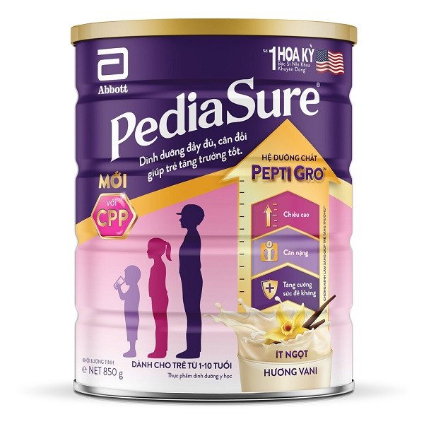 Sữa Pediasure BA Úc nắp vàng 850g hỗ trợ tiêu hóa