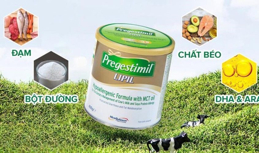 Sữa Pregestimil Lipil của Mỹ, đặc chế cho trẻ dị ứng đạm sữa bò và không dung nạp lactose