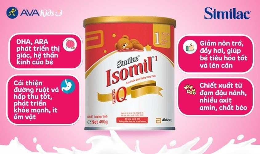 Sữa Similac Isomil cung cấp giải pháp dinh dưỡng toàn diện cho bé dị ứng đạm bò hoặc không dung nạp lactose.