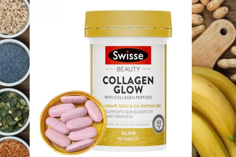 Swisse Beauty Collagen Glow viên uống bổ sung collagen Úc cho da sáng khỏe