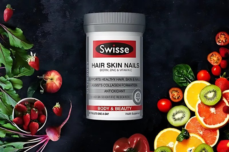 Swisse Hair Skin Nails + Collagen, viên uống collagen Úc cho tóc, da và móng chắc khỏe