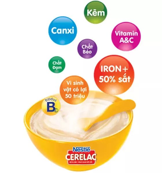 Thành phần dinh dưỡng bột ăn dặm Nestle Cerelac