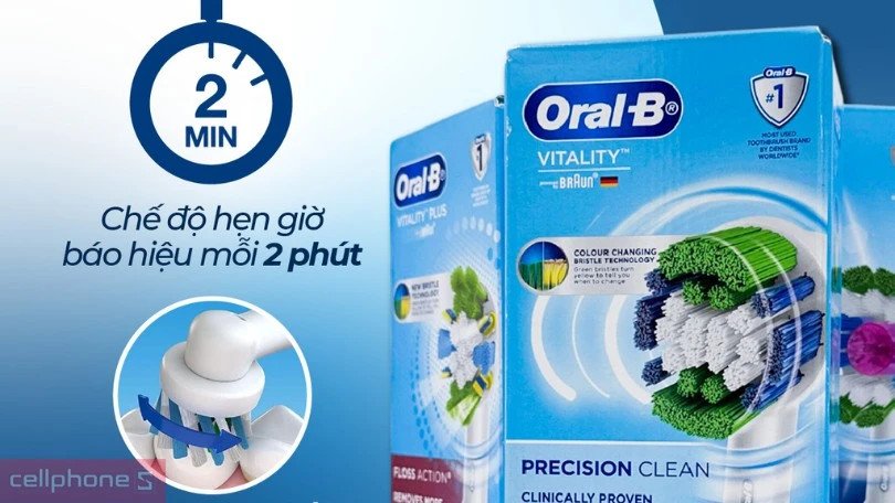 Tính năng hẹn giờ tự động trên bàn chải đánh răng điện Oral-B hỗ trợ vệ sinh hiệu quả