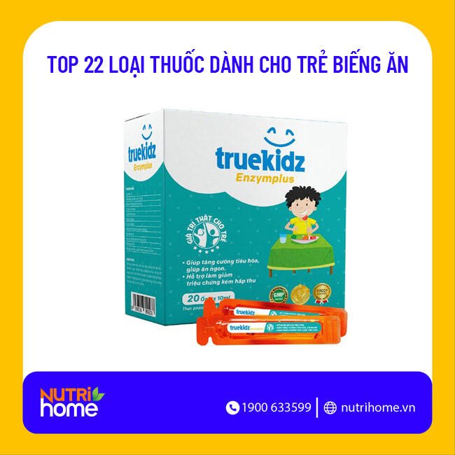 Truekidz Enzymplus hỗ trợ tiêu hóa cho trẻ biếng ăn