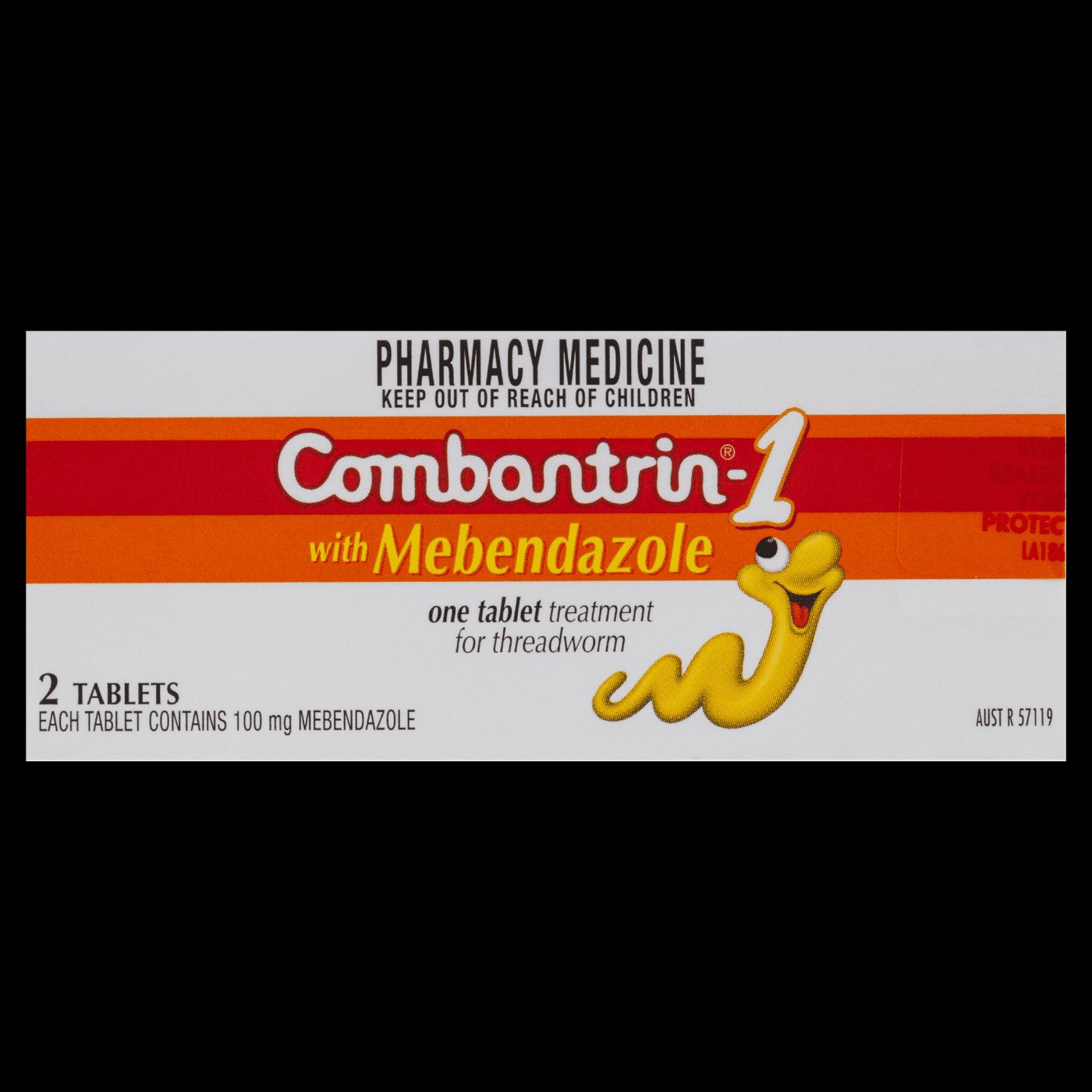 Vỉ Combantrin - 1 với hoạt chất Mebendazole, thuốc tẩy giun của Úc