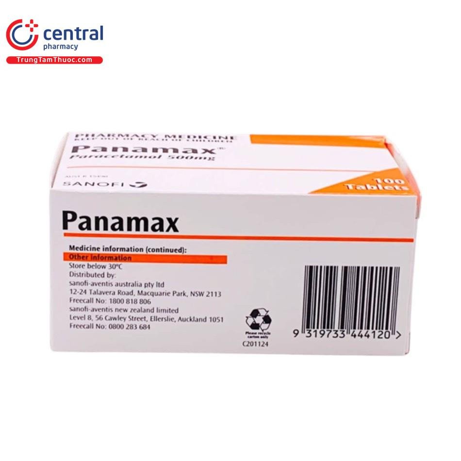 Vỉ thuốc Panamax 500mg đã bóc