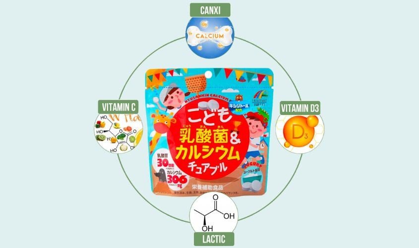 Viên nhai canxi Unimat Riken tăng cường sức khỏe tiêu hóa