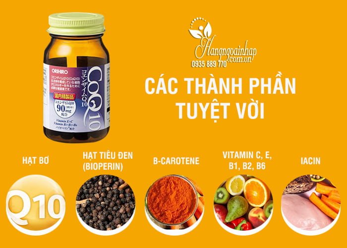 Viên uống bổ tim CoQ10 Orihiro Nhật Bản hỗ trợ chức năng tim