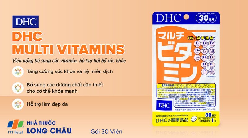 Viên uống DHC Multi Vitamins của Nhật Bản, một lựa chọn vitamin tổng hợp cho nữ để duy trì sức khỏe tổng thể và sắc đẹp.