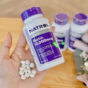 Viên uống hỗ trợ mọc tóc Natrol Biotin 10.000 mcg của Mỹ 100 viên 