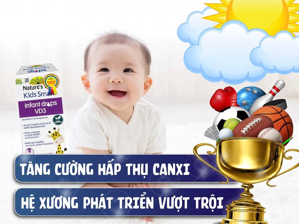 Vitamin D3 cho trẻ sơ sinh giúp xương chắc khỏe