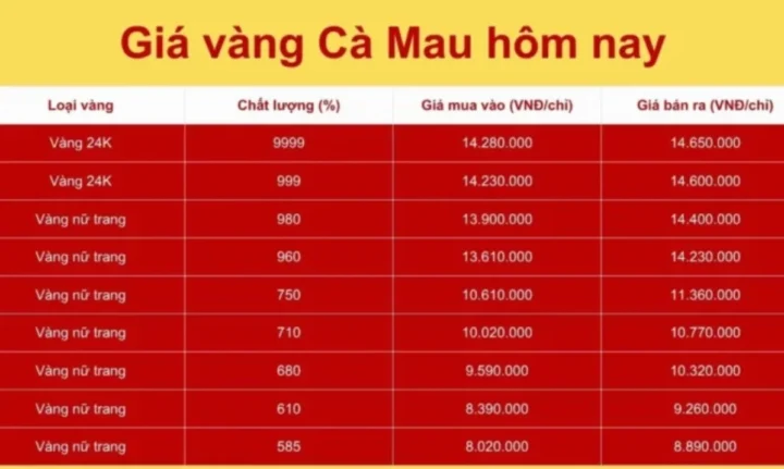 Biểu đồ phân tích giá vàng hội kim hoàn