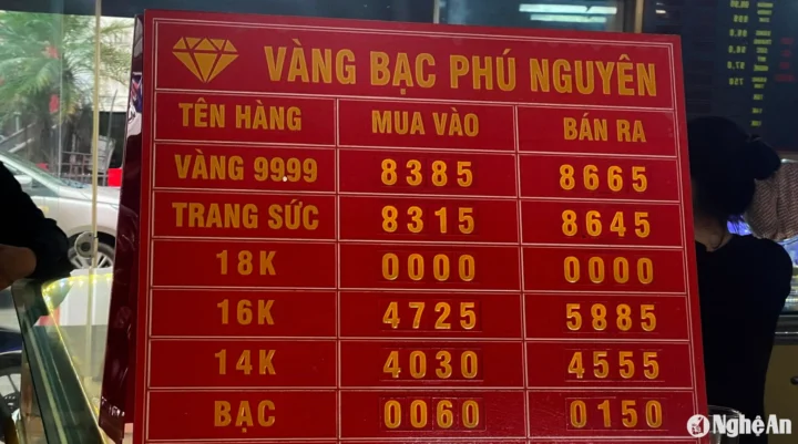 Cửa hàng vàng tại Nghệ An