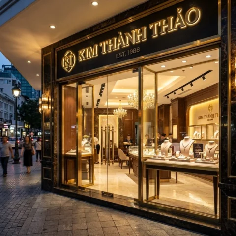 Không gian sang trọng của Tiệm Vàng Kim Thành Thảo