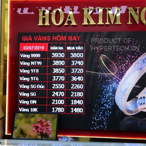 Màn hình hiển thị giá vàng điện tử