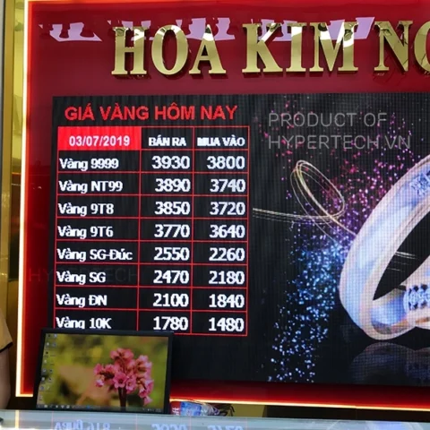 Màn hình LED hiển thị giá vàng